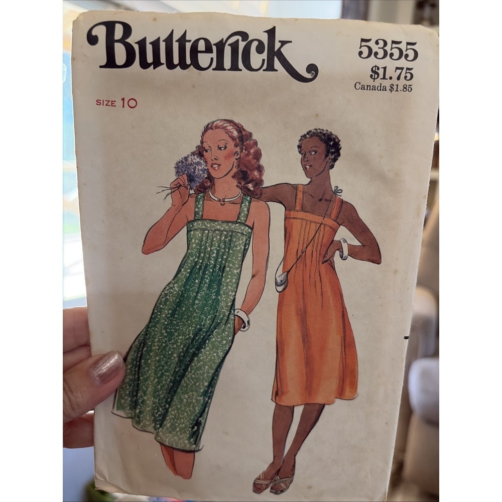 VTG 1970s Butterick Sewing Pattern 5355 Misses Dress Size 10 Cut Complete